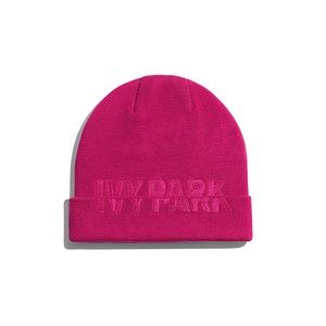 Adidas x Ivy Park Cut-Off Logo Beanie in Bold Pink